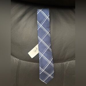Michael Kors Blue and White Plaid Tie - NWT